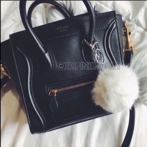 URBAN OUTFITTERS FUR POM KEYCHAIN